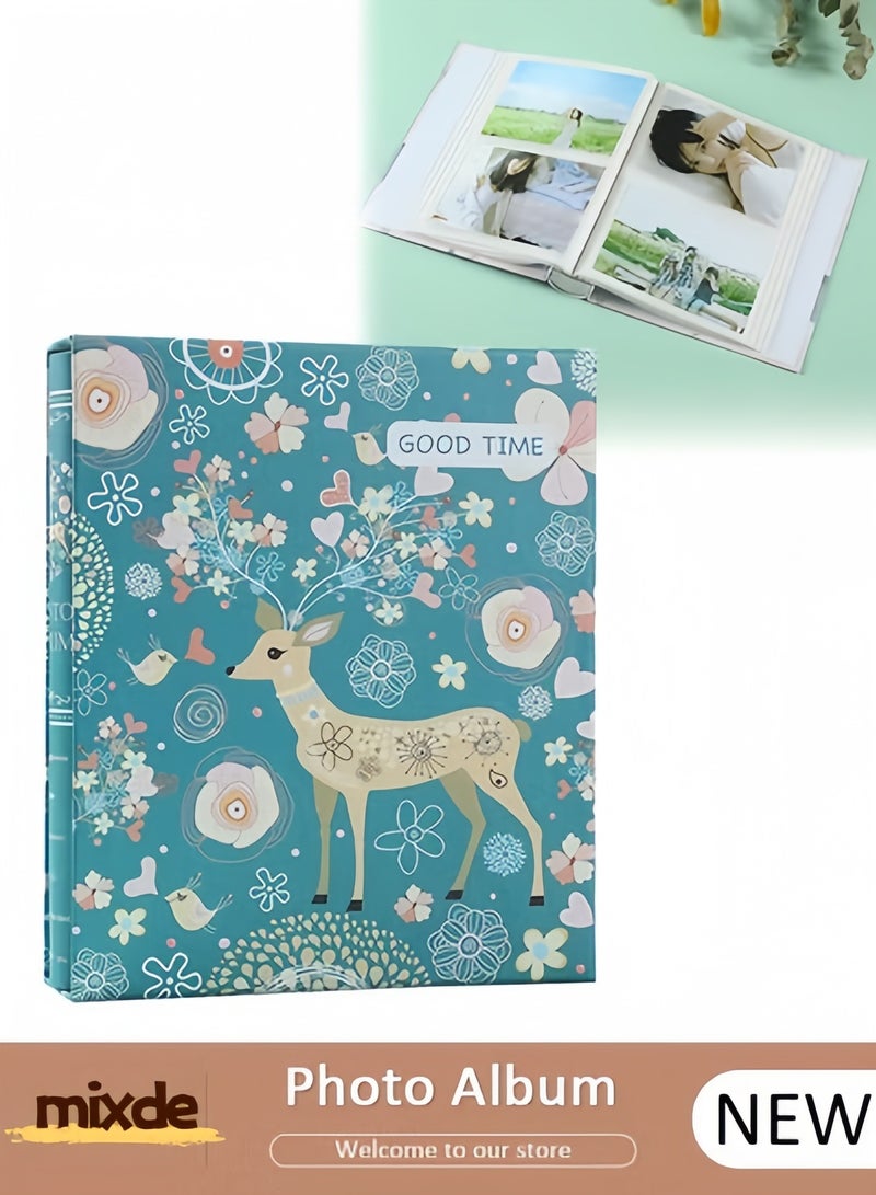 MIXDE 200 Pockets Foil Stamping Photo Album for 6 Inches Photos Portable Photo Album for Family Wedding Boys Girls - Image 1